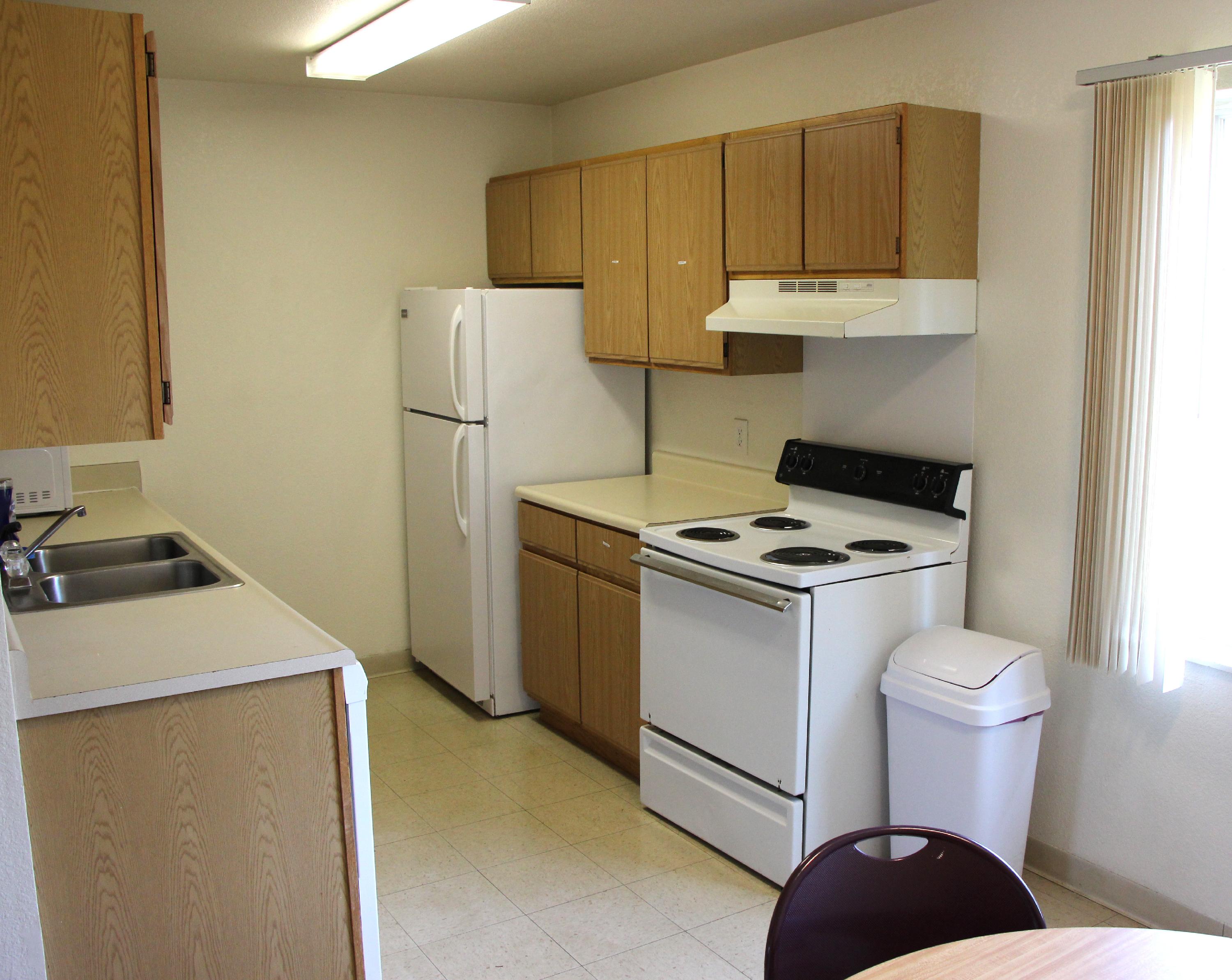 kitchen area and dining