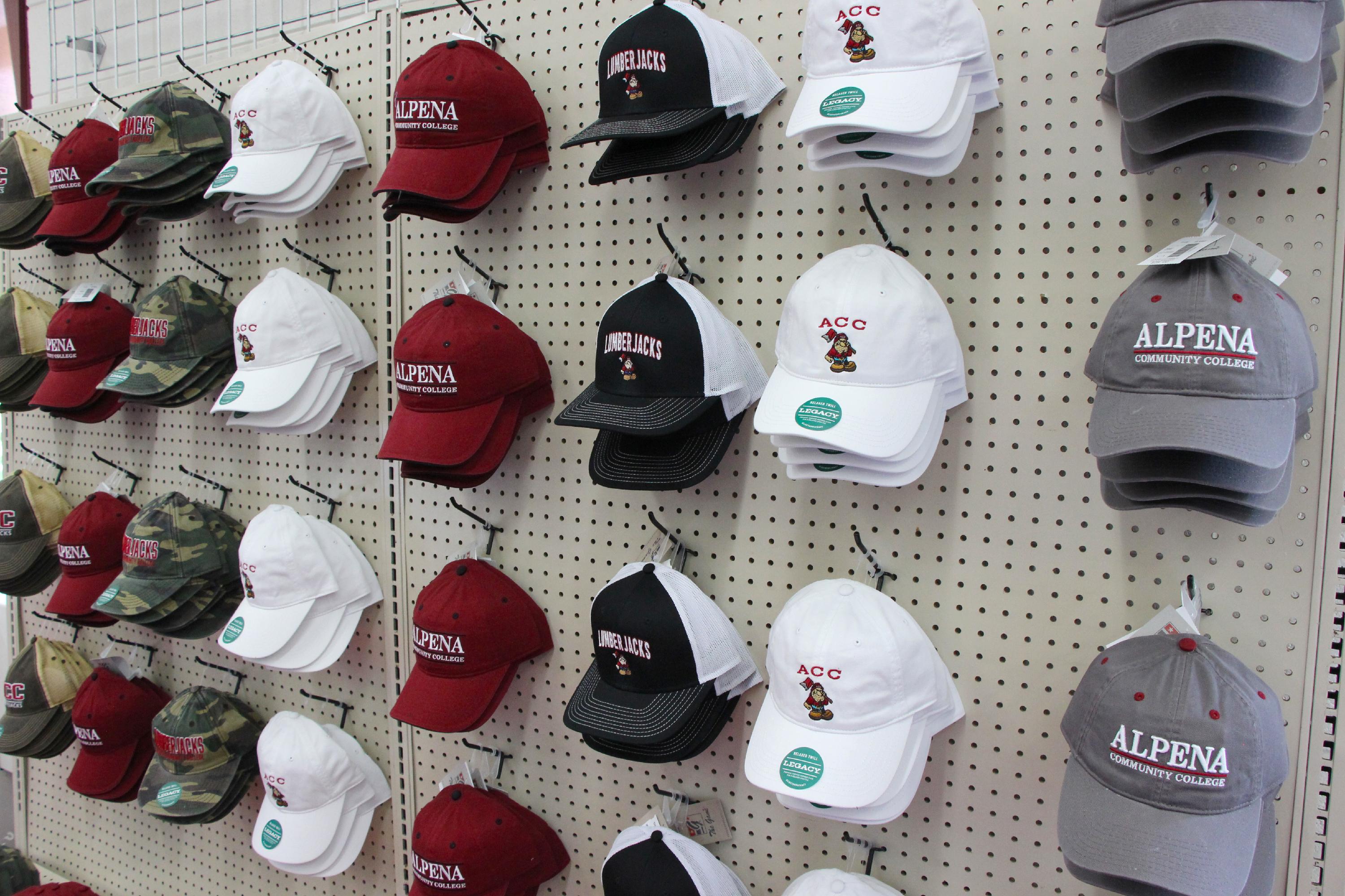 Hats for sale at the ACC Bookstore