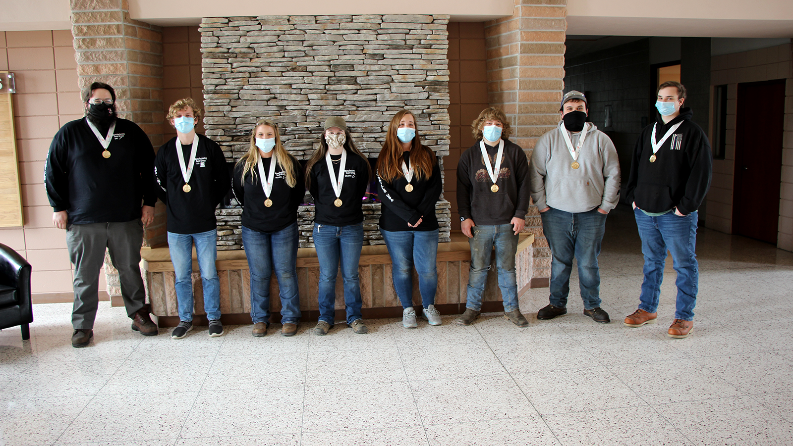 Students pose with their gold medals from the SkillsUSA Michigan State Competition 2021